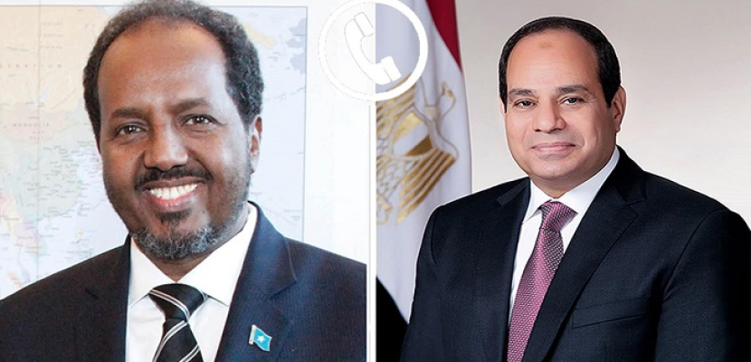 الرئيس السيسي يتلقى اتصالا من الرئيس الصومالي لبحث سبل تعزيز العلاقات الثنائية بين البلدين